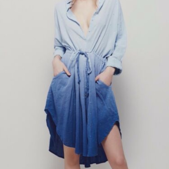 Free People Dresses & Skirts - Free People  “Ray of Light” Ombré Button Dress